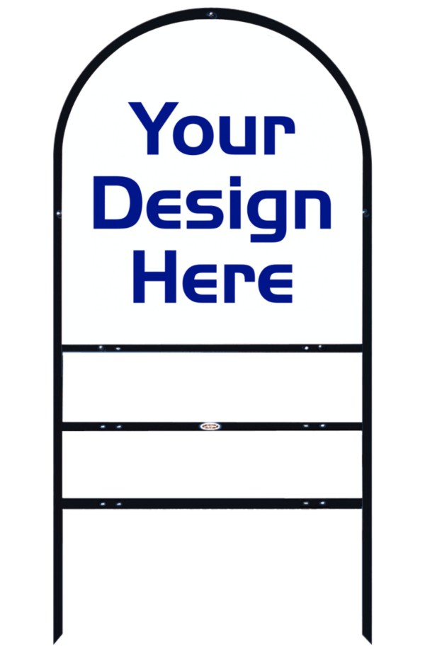 real estate Arc Sign Frame and panel unit  for 2 Rider Inserts, 24 GA steel 27h x 24w