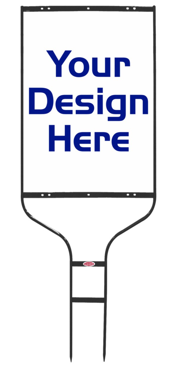 real estate Round Rod Sign Frame and panel unit,  .090 polyethylene, 28h x 20w