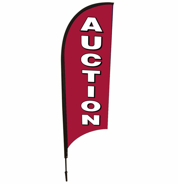 Real Estate Auction Feather Flag unit, 9-foot