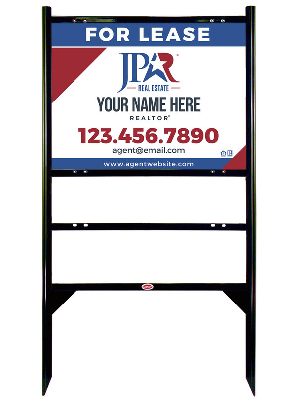 Angle Iron Frame with One Rider Insert and Agent Name Sign Panel Unit, 18h x 24w