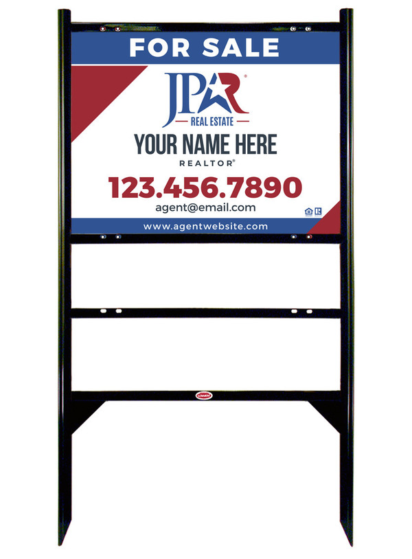 Angle Iron Frame with One Rider Insert and Agent Name Sign Panel Unit, 18h x 24w