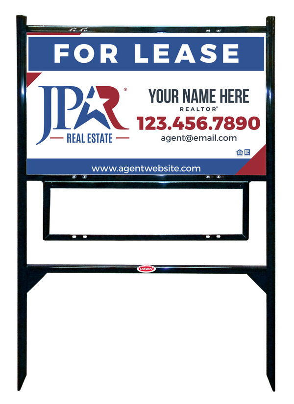 Angle Iron Frame with One Rider Insert and Agent Name Sign Panel Unit, 18h x 30w