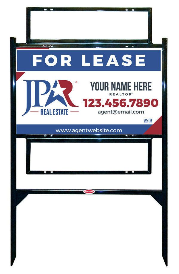 Angle Iron Frame w 2 Rider Inserts and Agent Name Sign Panel Unit, 18h x 30