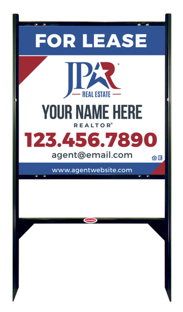 Angle Iron Frame with One Rider Insert and Agent Name Sign Panel Unit, 24h x 24w