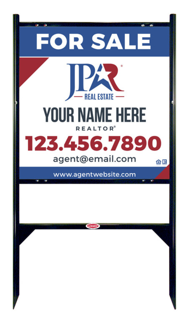Angle Iron Frame with One Rider Insert and Agent Name Sign Panel Unit, 24h x 24w