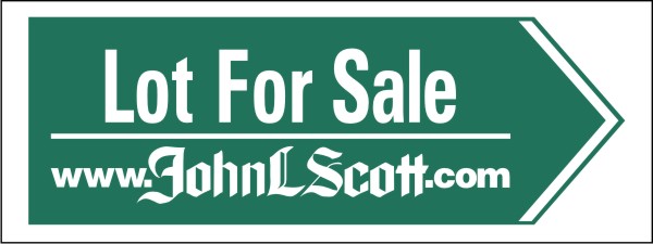 Directional Lot for Sale sign panel, 4mm corrugated plastic 9h x 24w