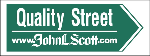 Directional Quality Street sign panel, 4mm corrugated plastic 9h x 24w
