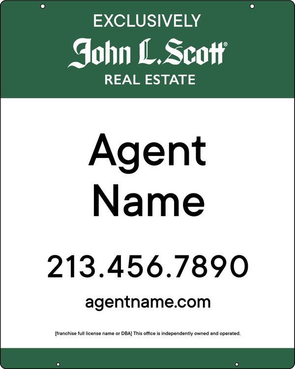 Hanging Agent Sign Panel,  24 GA steel 30h x 24w