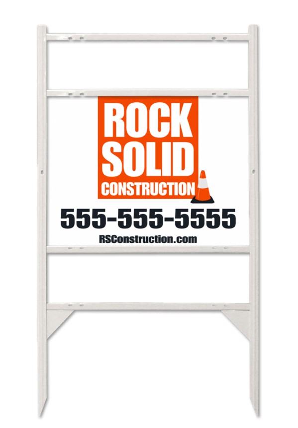 Angle Iron Frame and Panel Unit with 2 rider inserts, 18h x 24w, White