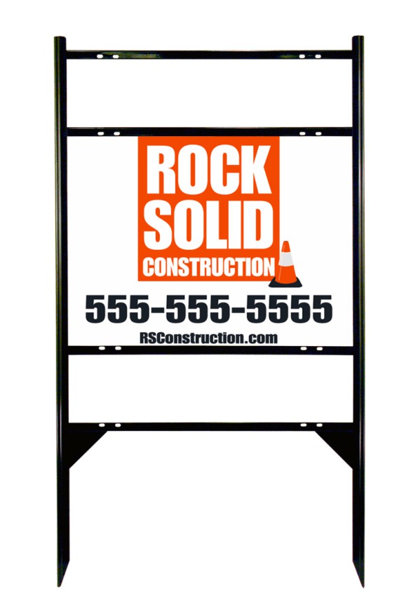 Angle Iron Frame and Panel Unit with 2 rider inserts, 18h x 24w, Black