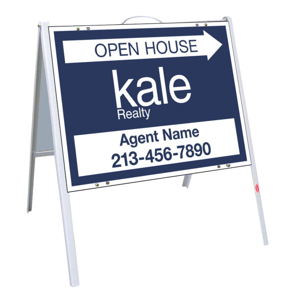 Directional A-Frame and Agent Open House Sign Panel Unit, 18h x 24w, .050 Poly