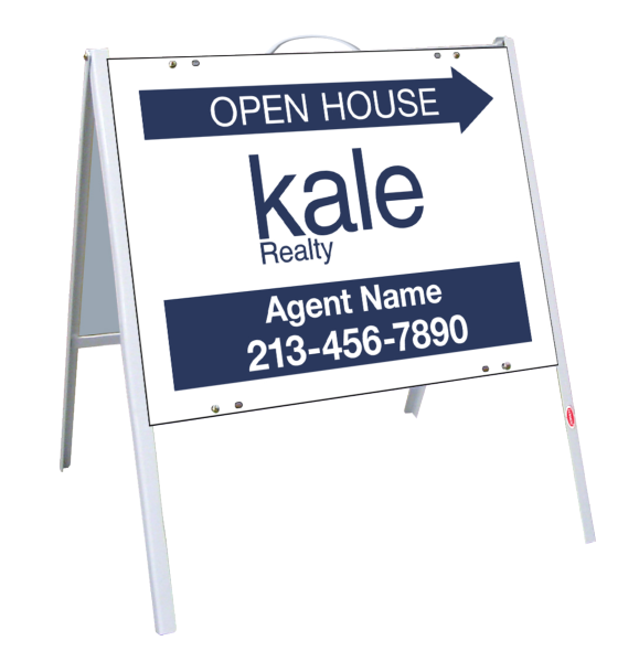 Directional A-Frame and Agent Open House Sign Panel Unit, 18h x 24w, .050 Poly