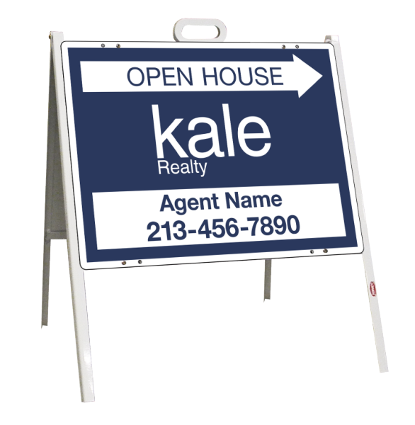 Directional A-Frame and Agent Open House Sign Panel Unit, 18h x 24w, Steel