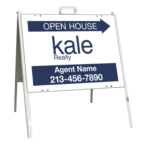 Directional A-Frame and Agent Open House Sign Panel Unit, 18h x 24w, Steel