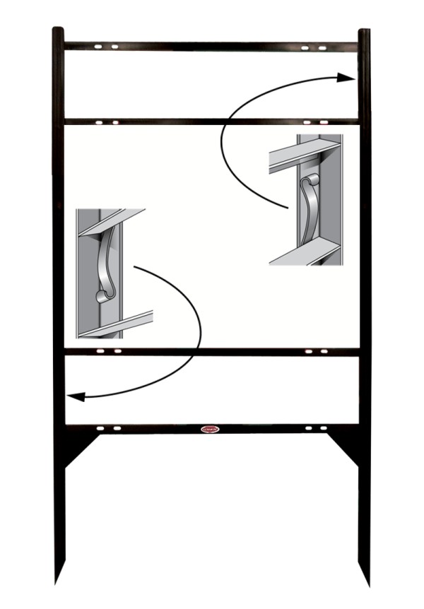 angle iron sign frame with two rider inserts, 18h x 24w - Black