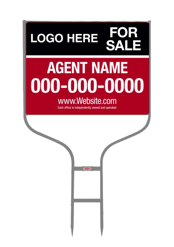 Gray round rod frame and sign panel unit, 24 GA steel 18h x 24w