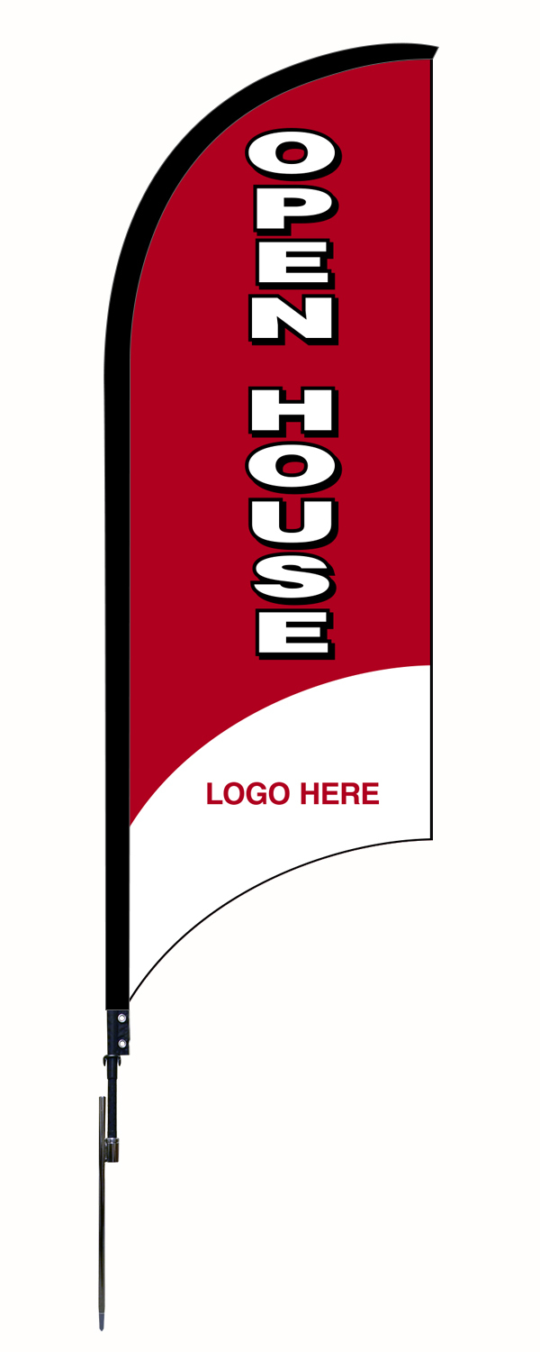 OPEN HOUSE FEATHER FLAG AND POLE, 9-foot