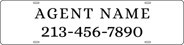 Agent Name Sign Rider, 6h x 24w, Steel