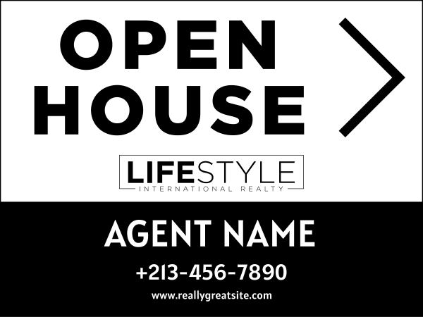 Agent Open House Sign Panel, 18h x 24w, 4mm corrugated plastic