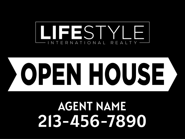 Agent Open House Sign Panel, 18h x 24w, 4mm corrugated plastic