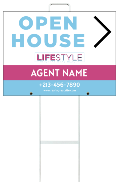 Grab and Go Agent Open House Sign Panel Unit, 18h x 24w, 4mm Corrugated