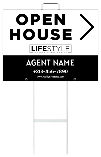 Grab and Go Agent Open House Sign Panel Unit, 18h x 24w, 4mm Corrugated