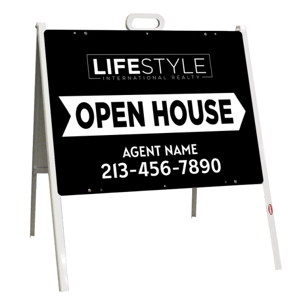 Agent Open House A-Frame and Sign Panel Unit, 18h x 24w, Steel