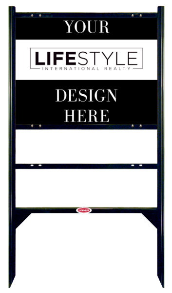 Angle Iron Frame with One Rider Insert and Sign Panel Unit, 18h x 24w, Steel