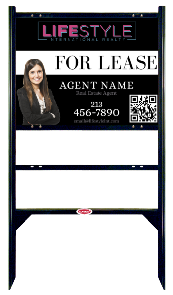 Angle Iron Frame and Agent Cut Out Photo Sign Unit w One Rider Inserts, 18h x 24w, .040 Aluminum