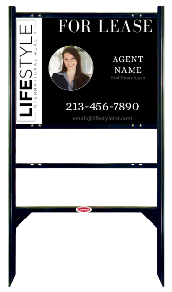 Angle Iron Frame and Agent Photo Sign Unit w One Rider Inserts, 18h x 24w, .040 Aluminum