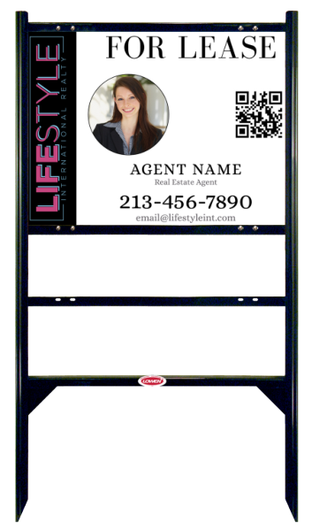 Angle Iron Frame with One Rider Insert and Agent Photo Sign Panel Unit, 18h x 24w