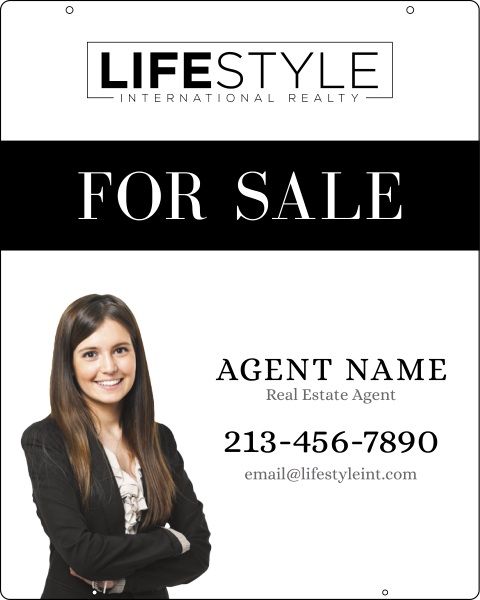 Agent Cut Out Photo Hanging Sign Panel, 30h x 24w, Steel