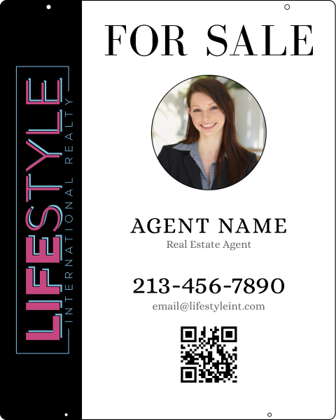 Agent Photo w QR Code Hanging Sign Panel, 30h x 24, .063 Aluminum