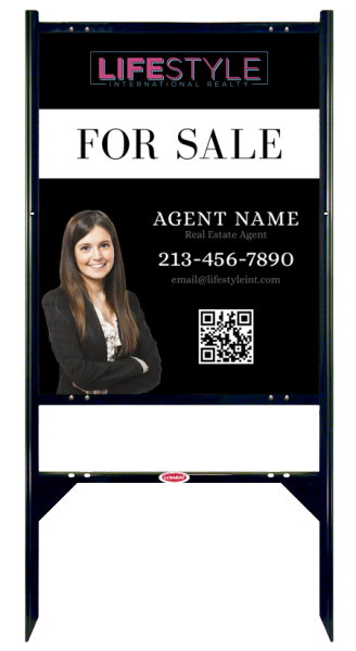 Angle Iron Frame with One Rider Insert and Office Sign Panel Unit, 30h x 24w