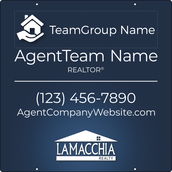Agent Team Group Name w Logo Hanging Sign Panel, 30h x 30w, 3mm Aluminum Composite