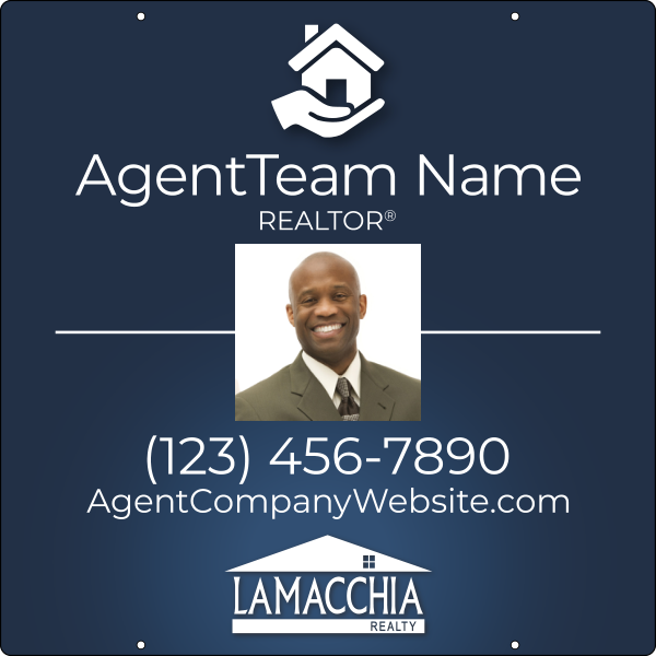Agent Photo Team Name w Logo Hanging Sign Panel, 30h x 30w, 3mm Aluminum Composite