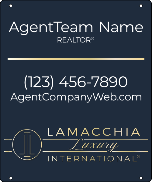 Luxury Agent Team Name Hanging Sign Panel, 24h x 20w, 3mm Aluminum Composite