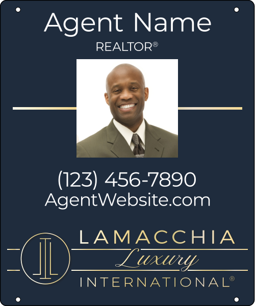 Luxury Agent Photo Team Name Hanging Sign Panel, 24h x 20w, 3mm Aluminum Composite