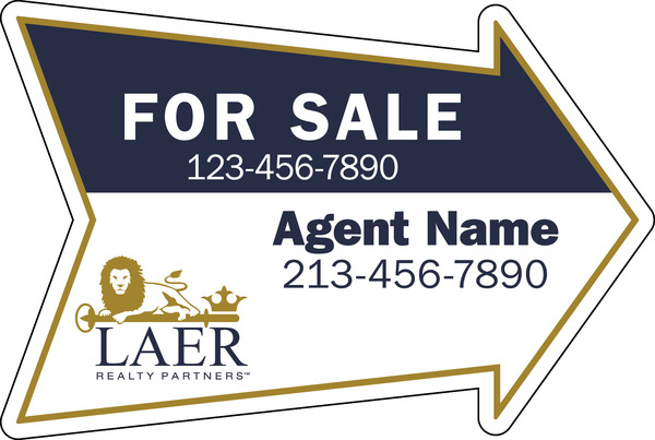 Agent For Sale Arrow Shape Panel, 18h x 24w, 4mm Corrugarted Plastic