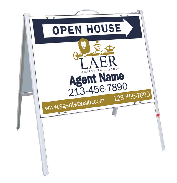 A-Frame and Agent Open House Sign Panel Unit, 18h x 24w, .050 Poly