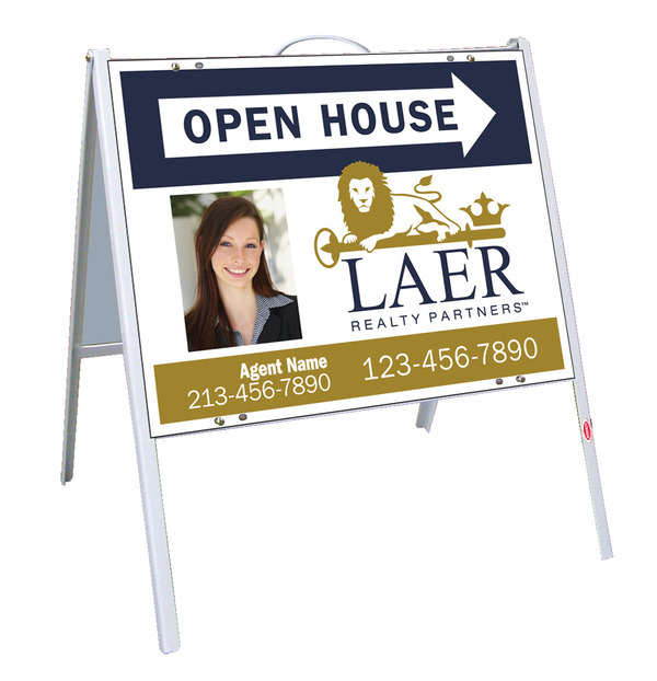 A-Frame and Agent Photo Open House Sign Panel Unit, 18h x 24w, .050 Poly