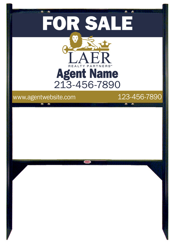 Angle Iron Frame and Agent Sign Panel Unit, 18h x 30w, Steel