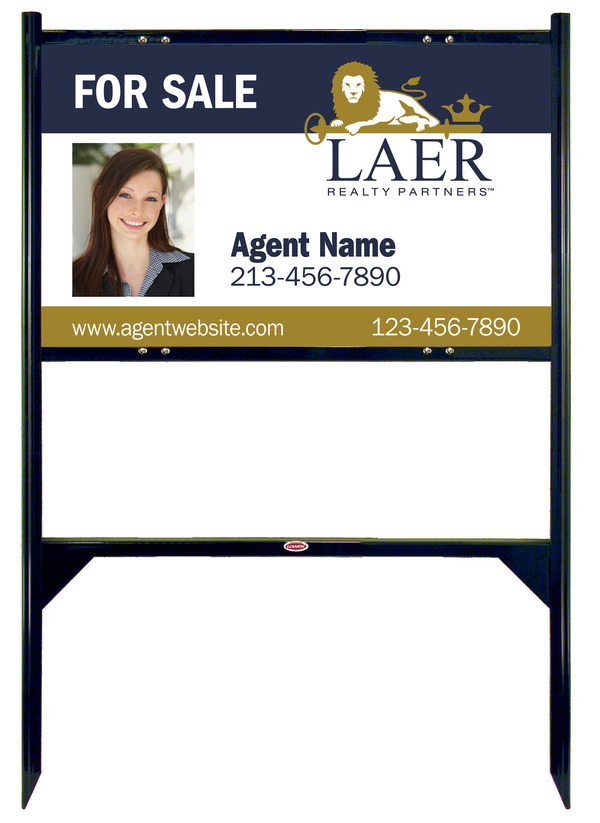 Angle Iron Frame and Agent Photo Sign Panel Unit, 18h x 30w, Steel