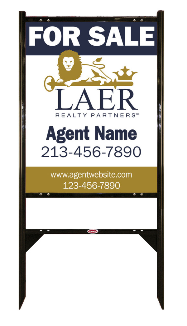 Angle Iron Frame with One Rider Insert and Agent Sign Panel Unit, 30h x 24w