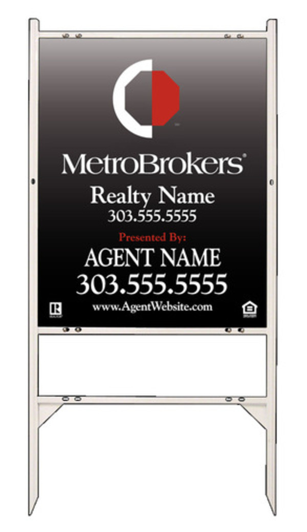 White Angle Iron Sign Unit, 30h x 24w