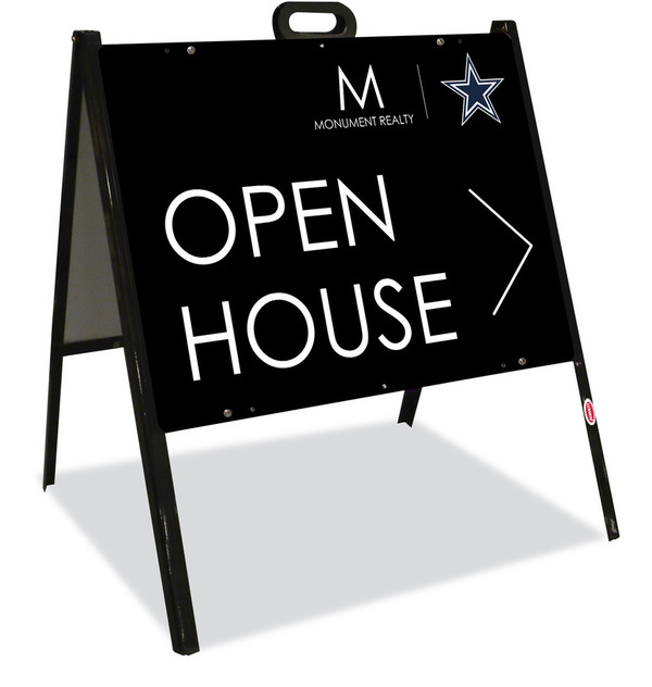 Angle Iron A-Frame and Open House w Star Sign Panel Unit, 18h x 24w, Steel