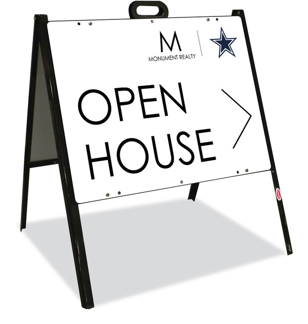 Angle Iron A-Frame and Open House w Star Sign Panel Unit, 18h x 24w, Steel
