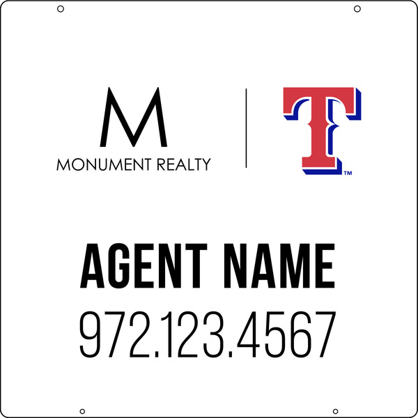 Reflective Hanging Agent Name Sign Panel, 24h x 24w, Steel