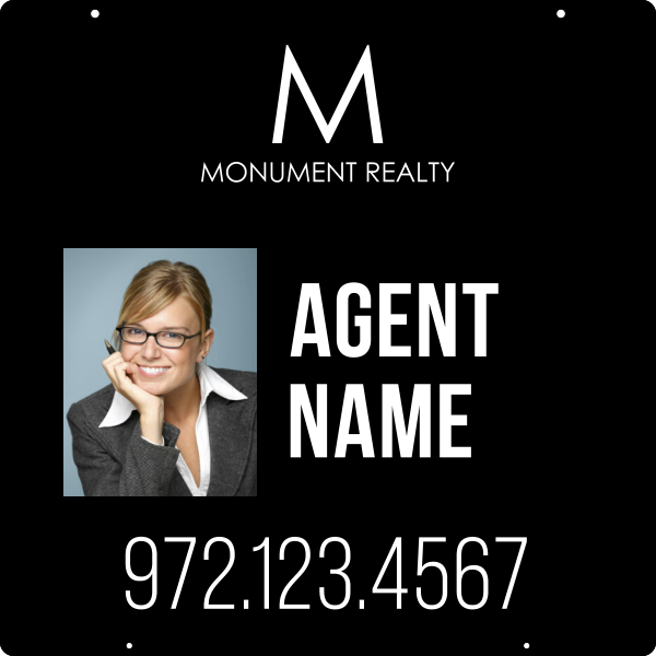 Reflective Hanging Agent Photo Sign Panel, 24h x 24w, Steel