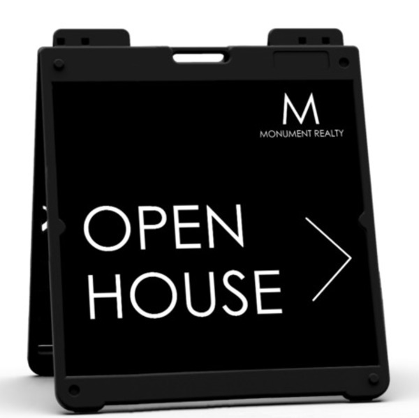 Heavy Duty Plastic A-Frame and Open House Sign Panel Unit, 24h x 24w, Aluminum Composite